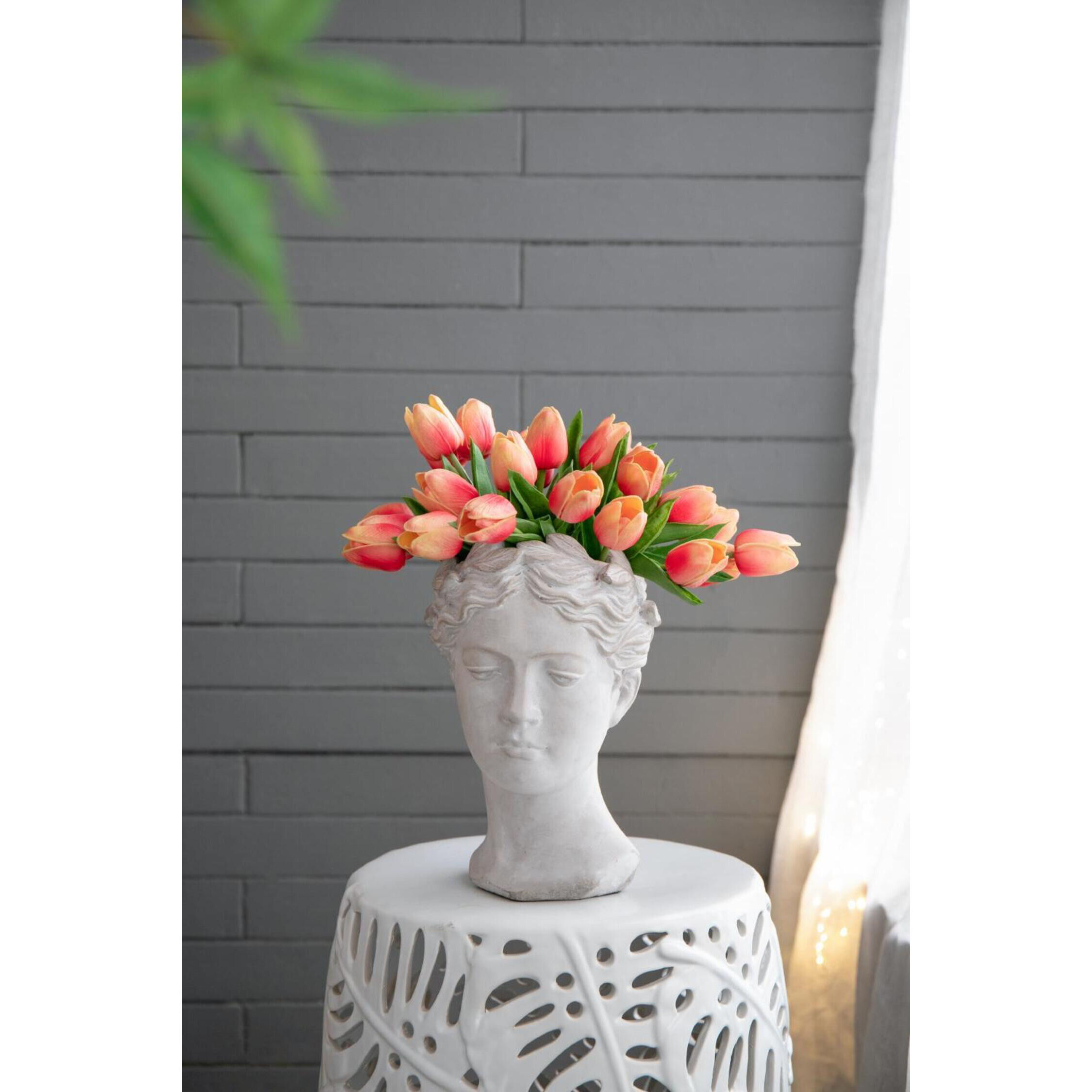 Visage White Wash Outdoor Vase
