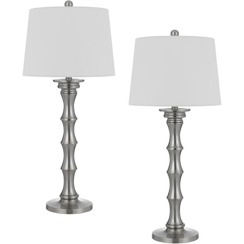 Rockland 32 inch 150.00 watt Brushed Steel Table Lamp Set Portable Light, Pair