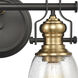 Chadwick Vanity Light Wall Light in Oil Rubbed Bronze with Satin Brass