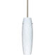 Suzi LED Satin Nickel Stem Pendant Ceiling Light in Carrera Glass