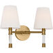 C&M by Chapman & Myers Hanover 2 Light 15 inch Burnished Brass Bath Vanity Wall Sconce Wall Light