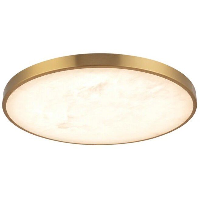Alora Mood Evelyn 15.13 inch Brushed Gold and Alabaster Flush Mount Ceiling Light