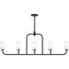 Mack 5 Light 46 inch Matte Black Linear Chandelier Ceiling Light