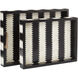 Arrow Black/White/Natural/Brass Trays, Set of 2