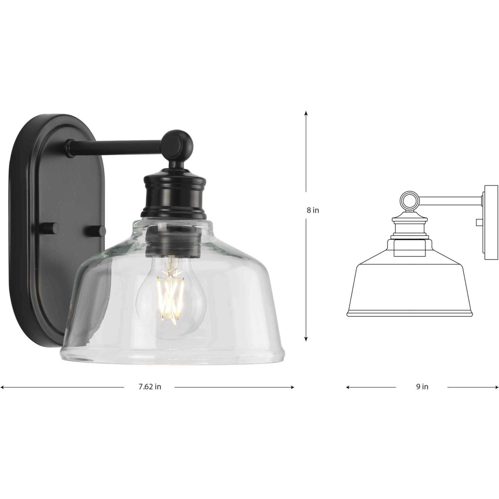 Singleton 1 Light 7.62 inch Matte Black Bath Vanity Wall Light