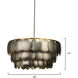 Calypso 4 Light 30 inch Champagne Leaf w/ Gold Leaf Trim Three Tier Chandelier Ceiling Light
