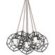 Geometry Series 6 Light 25 inch Rusty Black Pendant Ceiling Light