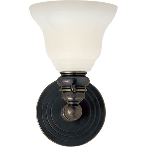 Chapman & Myers Boston 1 Light 5.75 inch Bronze Single Bath Light Wall Light in White