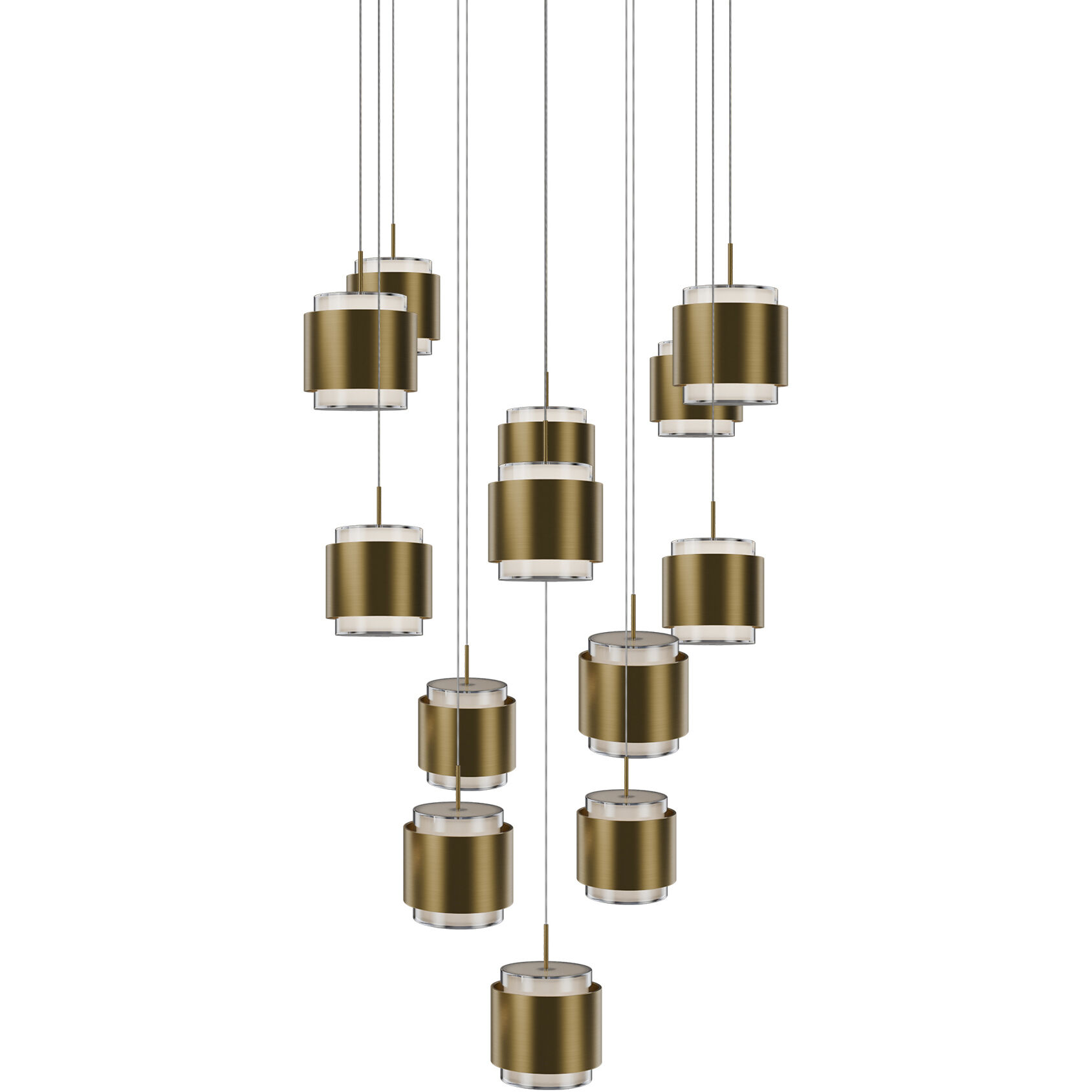 Banded LED 21 inch Aged Brass Chandelier Ceiling Light, dweLED