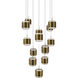 Banded LED 21 inch Aged Brass Chandelier Ceiling Light, dweLED