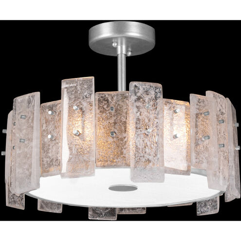 Lunea 3 Light 22 inch Silver Semi-Flush Mount Ceiling Light