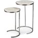 Bone Veneer 24 X 14 inch Polished Nickel Side Table, Nesting Tables