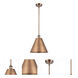 Ballston Cone LED 12 inch Antique Copper Pendant Ceiling Light