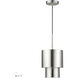 Zolana 1 Light 8.5 inch Brushed Nickel Mini Pendant Ceiling Light