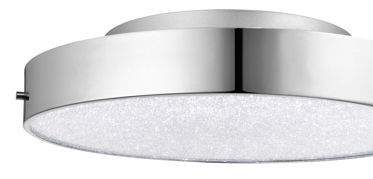 Crystal Moon LED 15.75 inch Chrome Flush Mount Ceiling Light