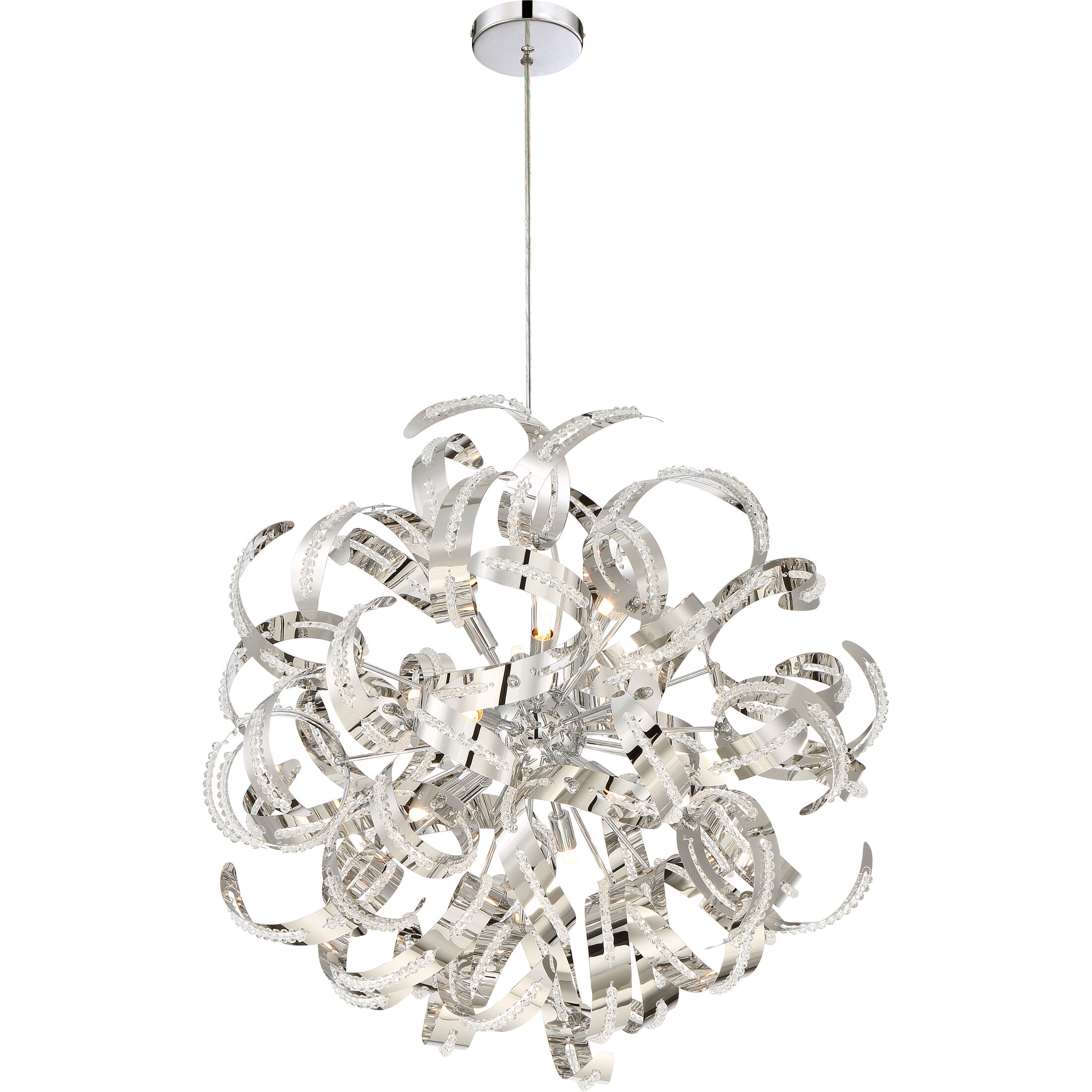 Ribbons 12 Light 23 inch Crystal Chrome Foyer Piece Ceiling Light