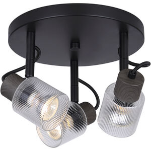 Owen Black and Wood Track Lighting Ceiling Light