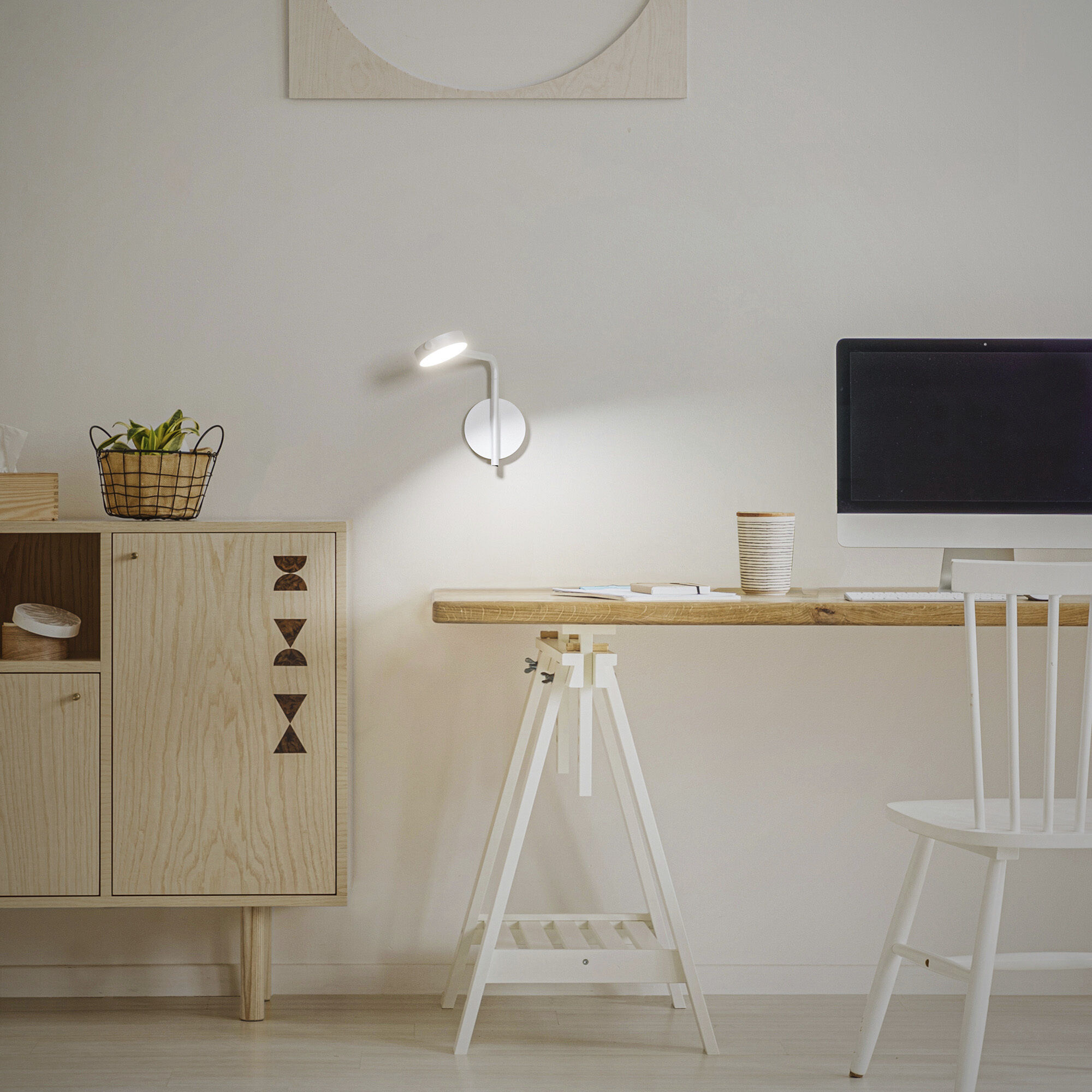 Elbo Reading Light Wall Light in 3500K, White, dweLED