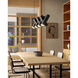 Domino Linear Pendant Ceiling Light in Black