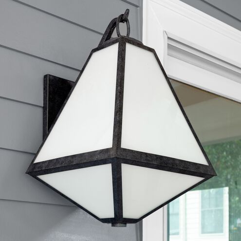 Glacier 3 Light 14 inch Black Charcoal Sconce Wall Light in White