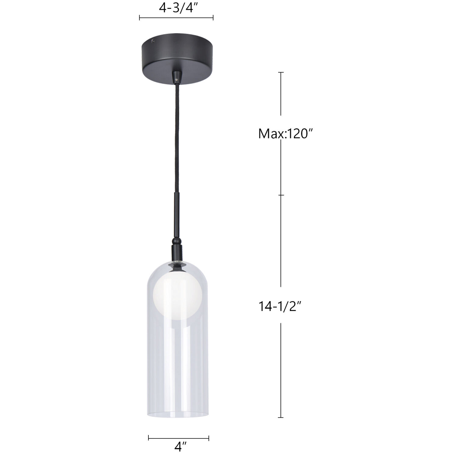 Stylo Pendant Ceiling Light in Chrome