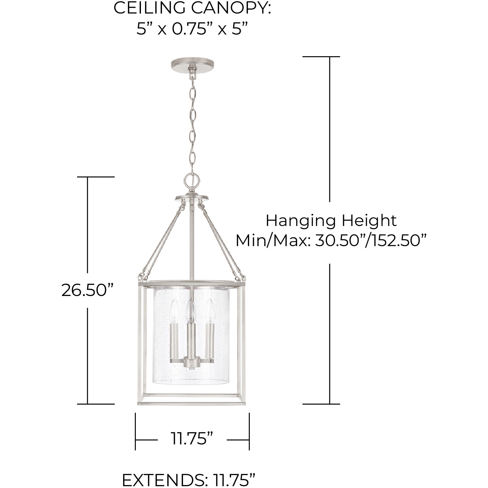 Cooper 4 Light 11.75 inch Brushed Nickel Pendant Ceiling Light