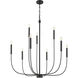 Traci 9 Light 37.38 inch Flat Black Chandelier Ceiling Light