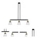 Franklin Restoration Small Cone 3 Light 39 inch Black Antique Brass Island Light Ceiling Light in Seedy Glass, Franklin Restoration