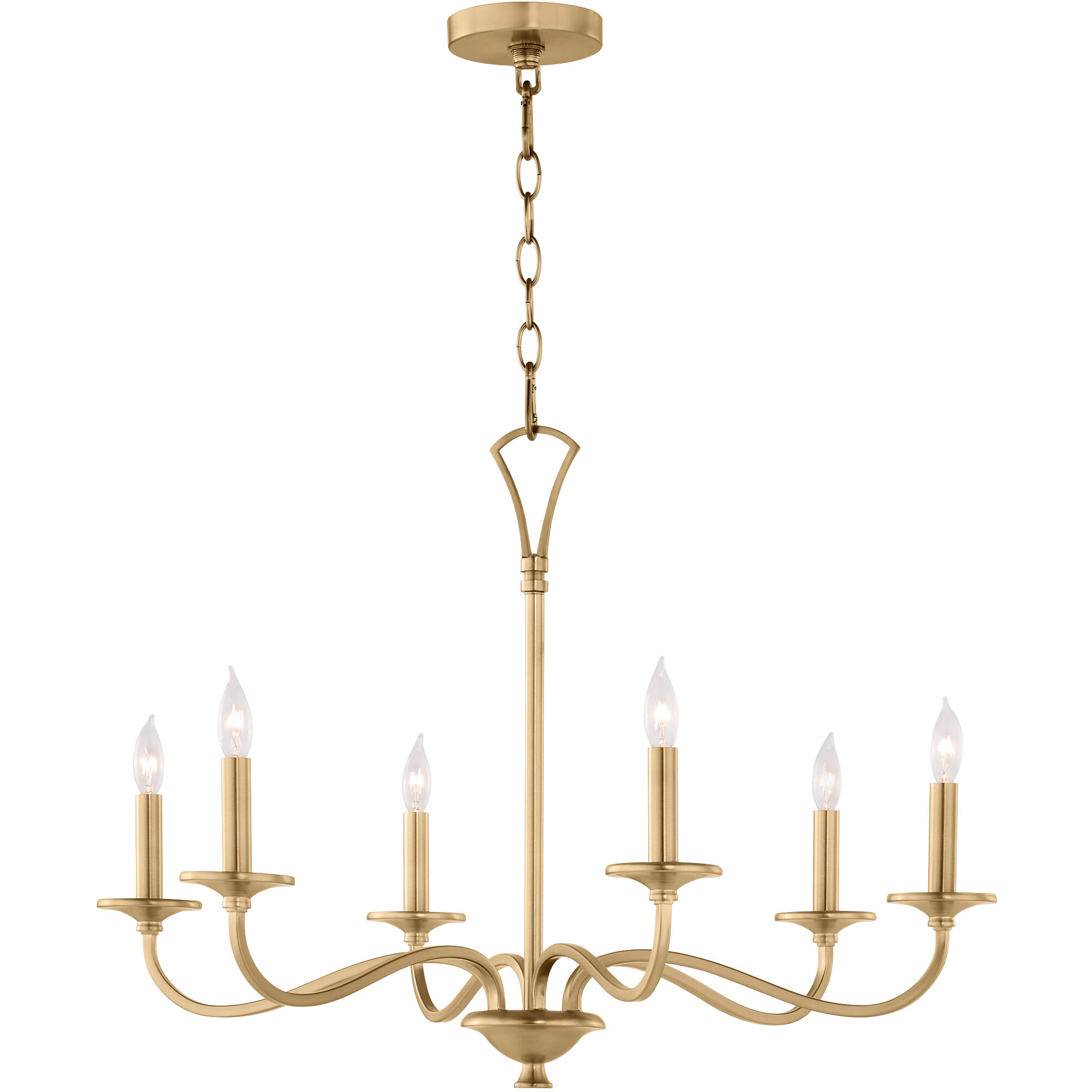 Maryse 6 Light 29 inch Aged Brass Chandelier Ceiling Light