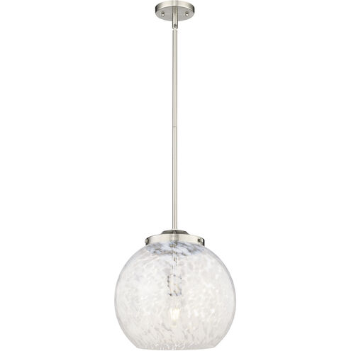 Franklin Restoration White Mouchette 1 Light 13.75 inch Brushed Satin Nickel Stem Hung Pendant Ceiling Light