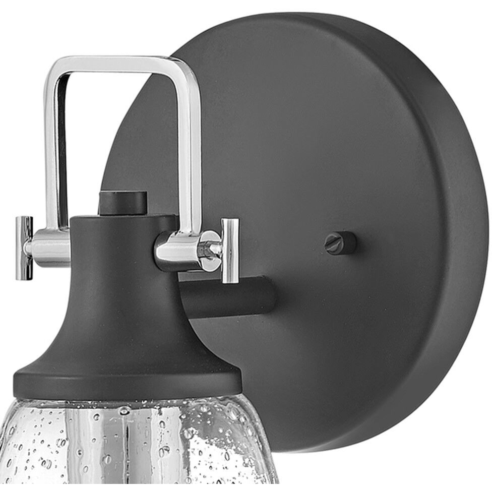 Easton 1 Light 6.25 inch Black with Chrome Vanity Light Wall Light in Black/Chrome