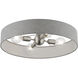 Elmhurst 4 Light 22 inch Brushed Nickel with Shiny White Accents Semi-Flush Ceiling Light, Large