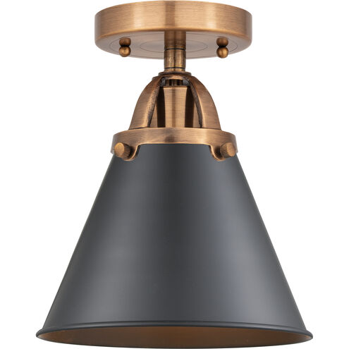 Nouveau 2 Appalachian LED 8 inch Antique Copper Semi-Flush Mount Ceiling Light in Matte Black