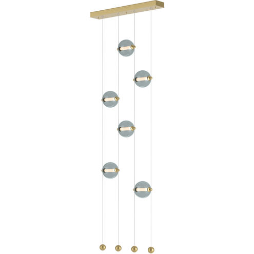 Abacus LED 22.3 inch Modern Brass Ceiling-to-Floor Pendant Ceiling Light in Cool Grey