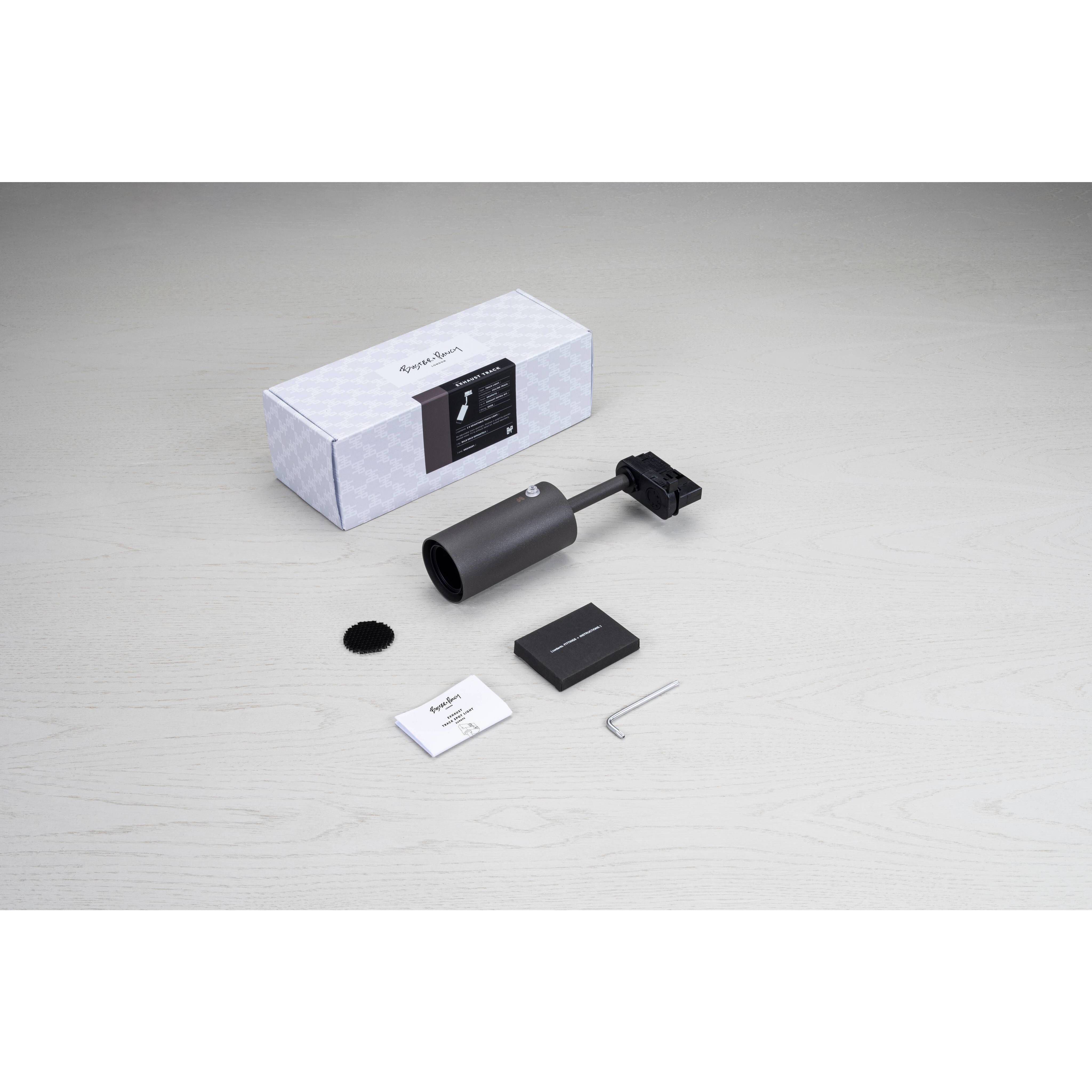 Exhaust Track 1 Light 110-120 Graphite / Burnt Steel Spotlight Ceiling Light