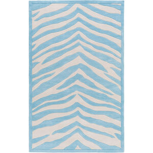 Leap Frog 90 X 60 inch Blue and Neutral Area Rug, Poly Acrylic