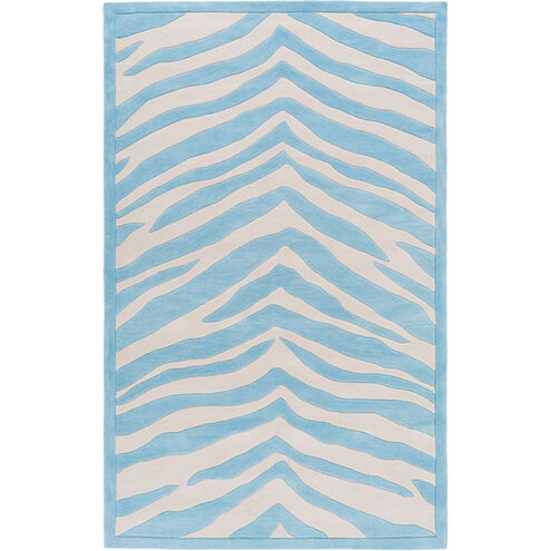 Leap Frog 90 X 60 inch Blue and Neutral Area Rug, Poly Acrylic