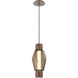 Gem Mandrel LED Burnished Bronze Pendant Ceiling Light in 3000K LED, Bronze Blown Glass