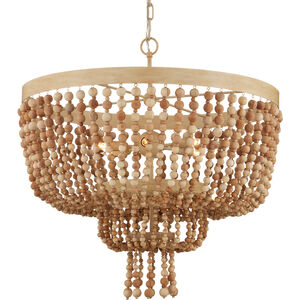 Sabia 6 Light 28 inch Natural/Coco Cream Chandelier Ceiling Light