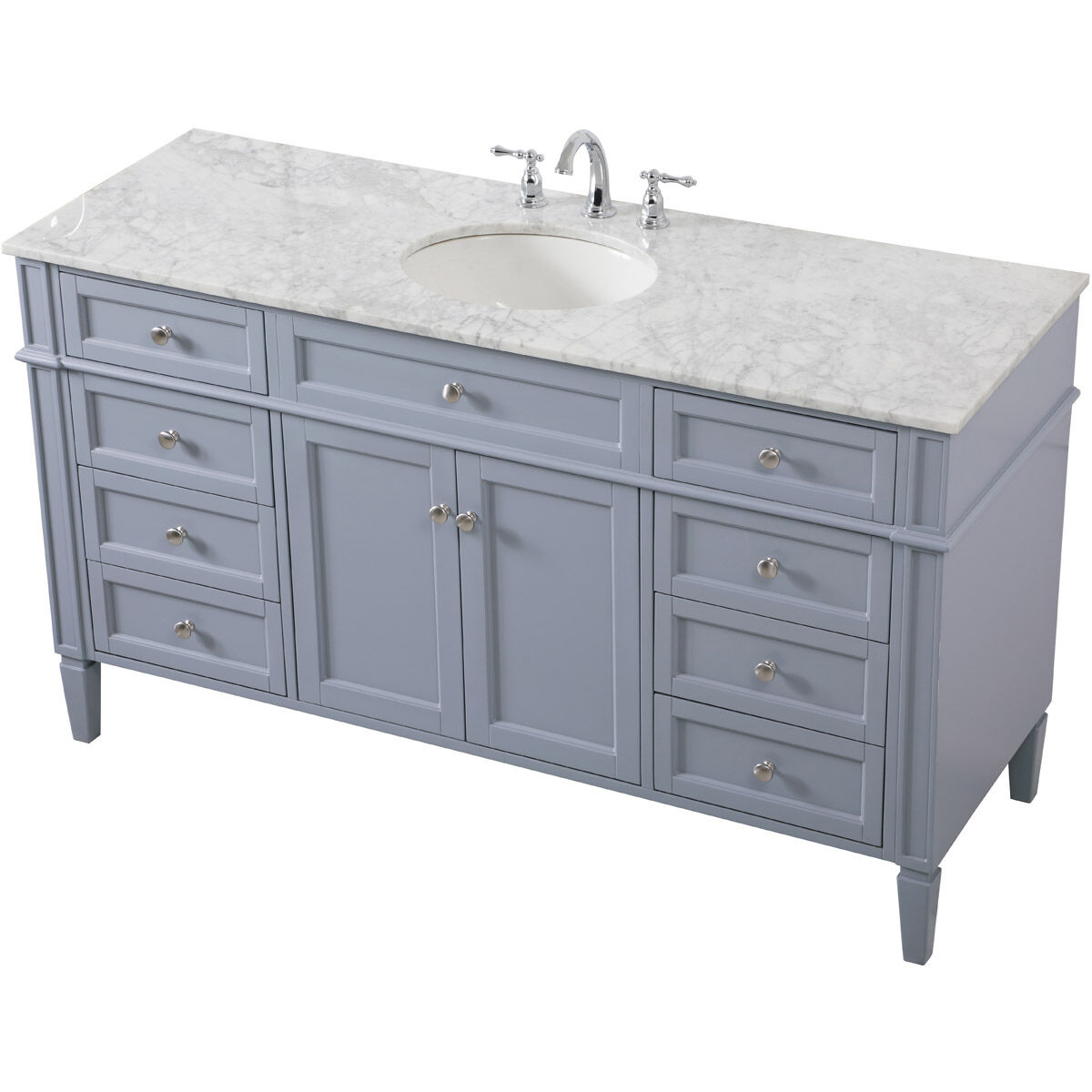 Park Avenue 60 X 21.5 X 35 inch Grey Vanity Sink Set in Gray