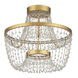Mademoiselle LED 22 inch Contemporary Gold Leaf and Contemporary Gold Semi-Flush Mount Ceiling Light