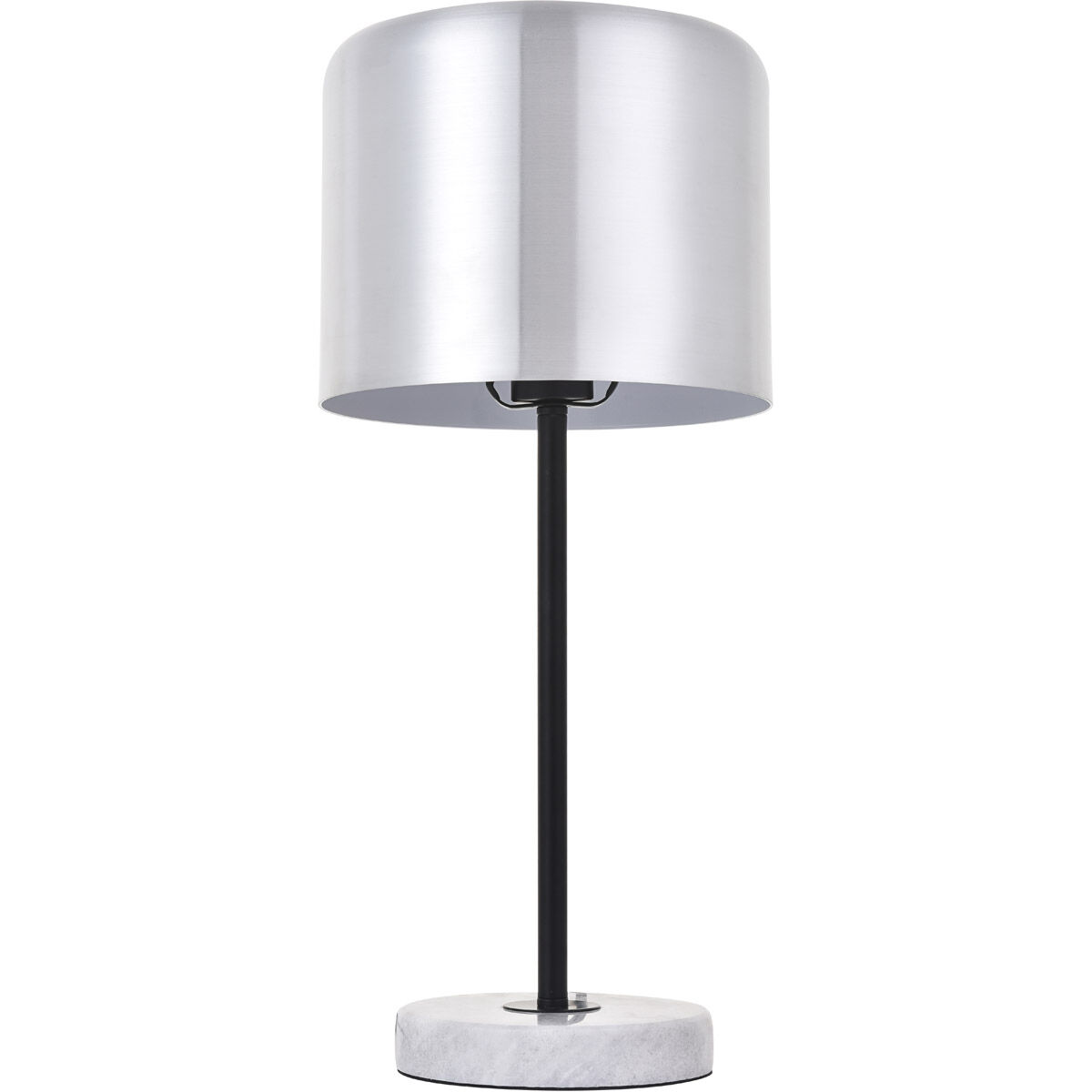 Exemplar 21 inch 40 watt Brushed Nickel and Black with White Marble Table lamp Portable Light in Burnished Nickel