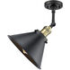 Franklin Restoration Briarcliff LED 10 inch Black Antique Brass Semi-Flush Mount Ceiling Light, Franklin Restoration