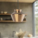 Trinity LED 13.13 inch Black Pendant Ceiling Light in Copper Glass