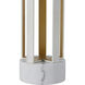 Krista 80 inch Coral White and Vintage Gold with White Linen Floor Lamp Portable Light