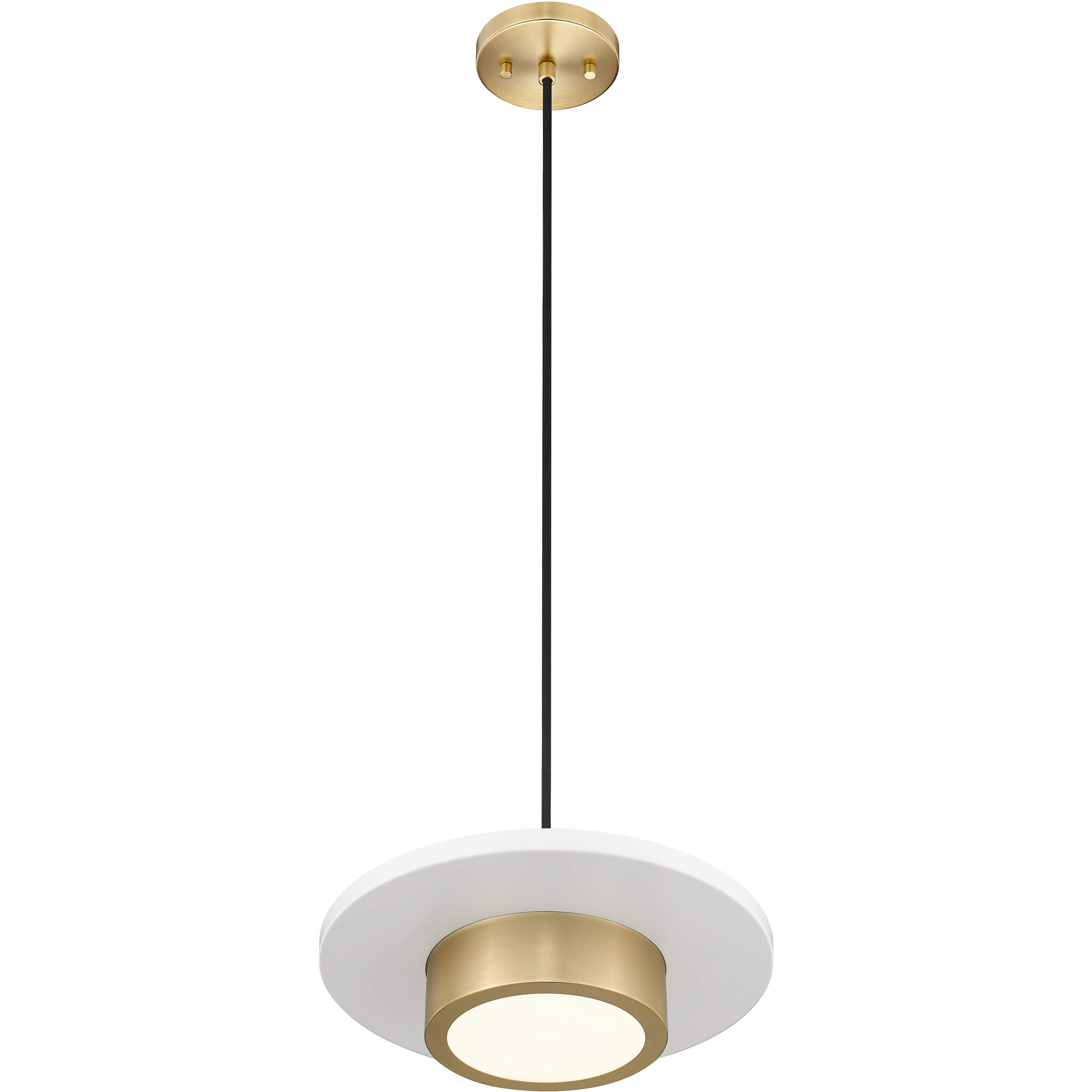 Ludo LED 12 inch Matte White and Modern Gold Pendant Ceiling Light