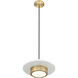 Ludo LED 12 inch Matte White and Modern Gold Pendant Ceiling Light