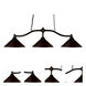 Chance 3 Light 50 inch Bronze Billiard Ceiling Light in Bronze Metal