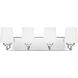 Windom 4 Light 24.38 inch Chrome Wall Bath Fixture Wall Light