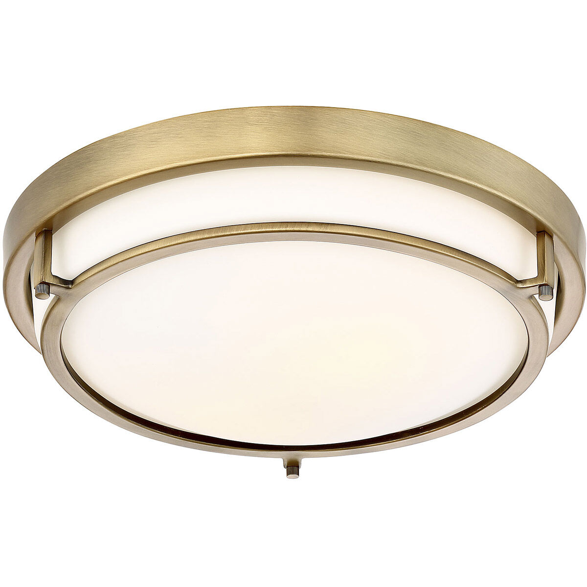 Modern 2 Light 13 inch Natural Brass Flush Mount Ceiling Light